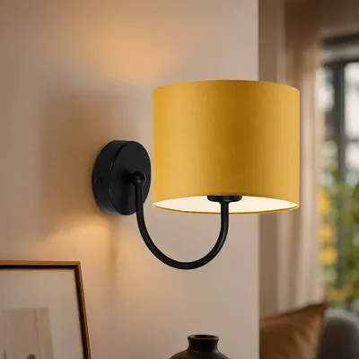 Kinkiet ścienny z abażurem LYON elegancka lampa ścienna do salonu i sypialni