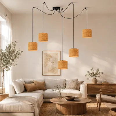 Żyrandol pająk na pięć żarówek WAIKIKI W5 BOHO lampa wisząca w stylu boho
