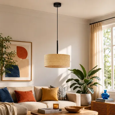 Rattanowa lampa wisząca w stylu boho SINTRA BOHO fi - 30 cm