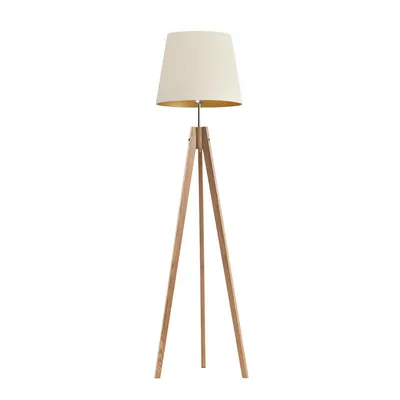 Designerska lampa stojąca drewniana do salonu ARUBA VELUR