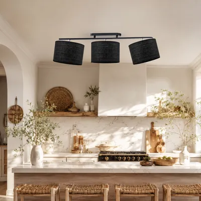 Lampa sufitowa z rattanu do salonu PARAGWAJ BOHO