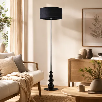 Nowoczesna lampa boho z rattanu czarna ROMA BOHO