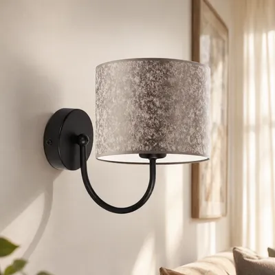Kinkiet ścienny z tkaninowym abażurem LYON lampa z abażurem do stylowego wnętrza