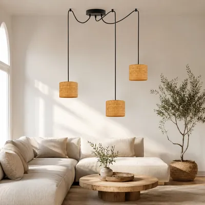 Lampa wisząca pająk boho WAIKIKI W3 BOHO żyrandol do salonu 3xE27 beżowy