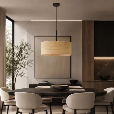 Rattanowa lampa wisząca SINTRA BOHO fi - 60 cm do salonu i jadalni z naturalnego rattanu