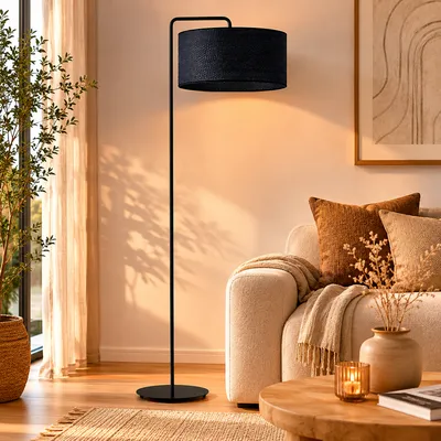 Czarna lampa stojąca boho do sypialni BOLIVIA BOHO