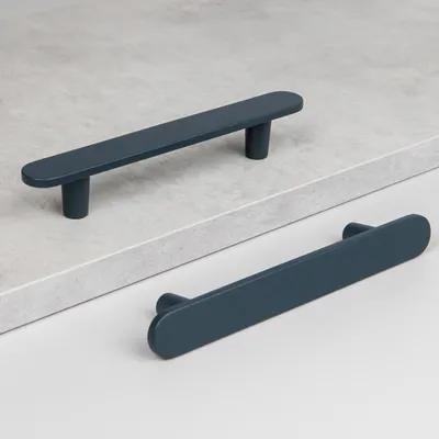 Uchwyt meblowy PŁASKI OWALNY 96 mm granatowy, granat strukturalny