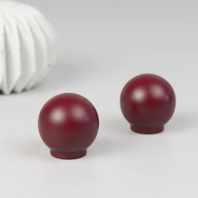 Gałka drewniana PASTELO KULA bordo, bordowa