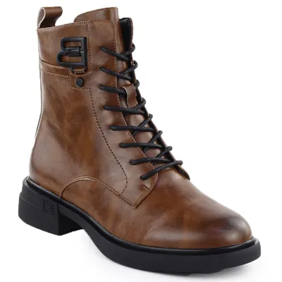 Skórzane botki damskie workery brązowe Filippo DBT7361