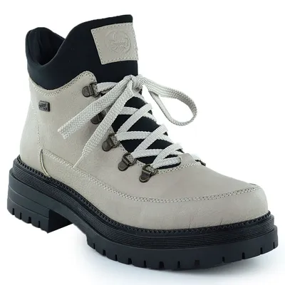 Botki damskie traperki na suwak beżowe Rieker Y3158-60