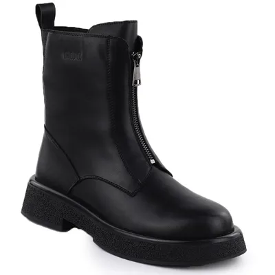 Skórzane botki damskie workery czarne Goe SS2N4145