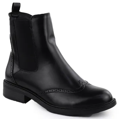 Botki damskie ocieplane sztyblety czarne Potocki SZ12686