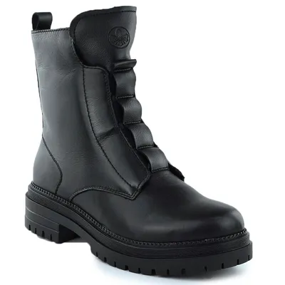 Skórzane botki damskie czarne Rieker Y3160-00