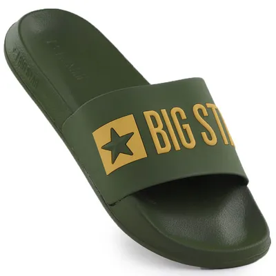 Klapki męskie plażowe basenowe zielone Big Star SS174360