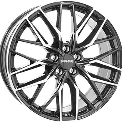 Felgi monaco gpx 5x108 8x19 et45 gloss black polished