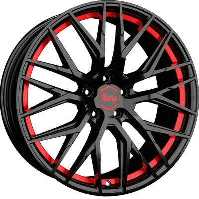 Felgi MAM rs4 5x112 8x18 et45 black painted red inside