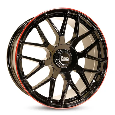 Felgi MAM gt1 5x112 8x18 et45 black painted lip red