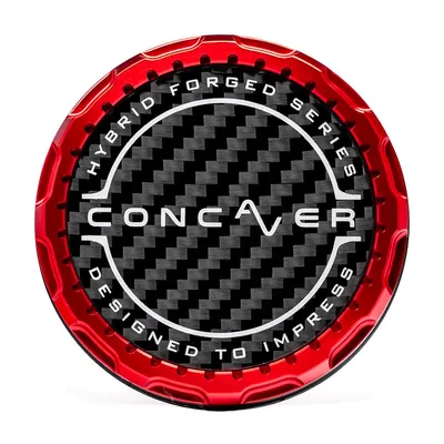 Concaver premium dekielek - classic carbon - red anodized