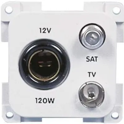 Gniazdo Elektryczne System 10000 12V+TV+SAT Białe