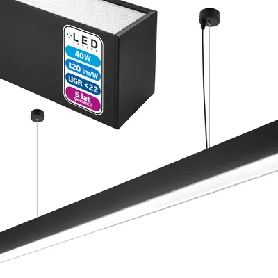 Lampa wisząca Schedar HL 40W 150cm 4000K Czarna
