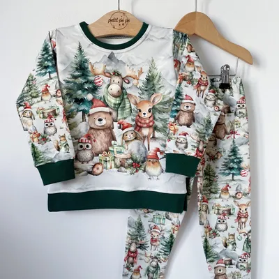 Zestaw bluza z panelem + getry - Happy Xmas