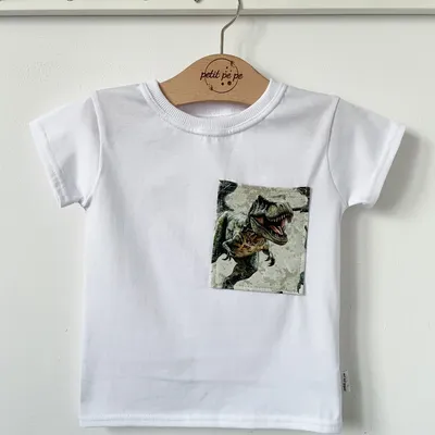 Koszulka jersey z kieszonką - Dinosaur