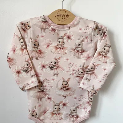 Body z dresówki - Ballerina bunny