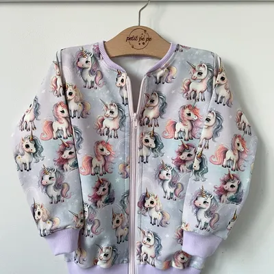Bluza dresowa na zamek (panel) - Unicorn girl