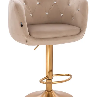 FOTEL HR333CW LATTE WELUR ZŁOTA PODSTAWA
