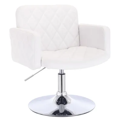 FOTEL HC802N BIAŁY CHROMOWANA PODSTAWA