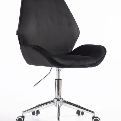 FOTEL HR350K CZARNY WELUR CHROMOWANA PODSTAWA