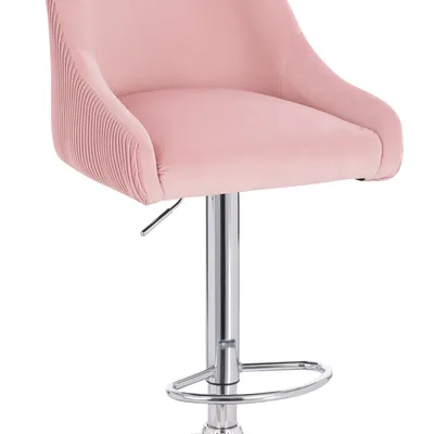 FOTEL HR920W PUDROWY RÓŻ WELUR CHROMOWANA PODSTAWA