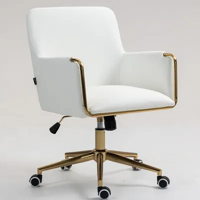 FOTEL HR4318K BIAŁY ZŁOTA PODSTAWA