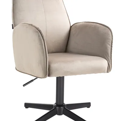 FOTEL HR280CROSS LATTE WELUR CHROMOWANA PODSTAWA