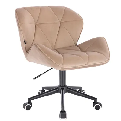 FOTEL HR111K LATTE WELUR CZARNA PODSTAWA