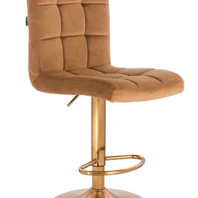 FOTEL HR7009W MIODOWY ZŁOTA PODSTAWA