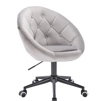 FOTEL HR8516K STALOWY WELUR CZARNY MAT