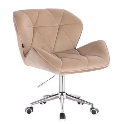 FOTEL HR111K LATTE WELUR CHROMOWANA PODSTAWA