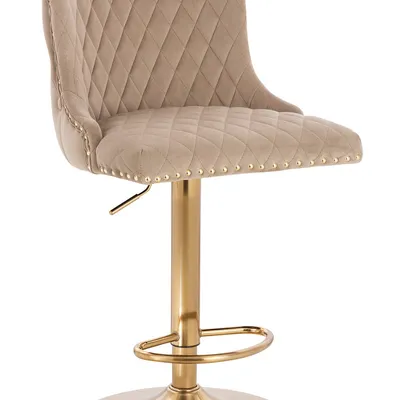 FOTEL HR940W LATTE WELUR ZŁOTA PODSTAWA