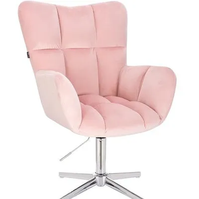 FOTEL HR650CROSS PUDROWY RÓŻ WELUR