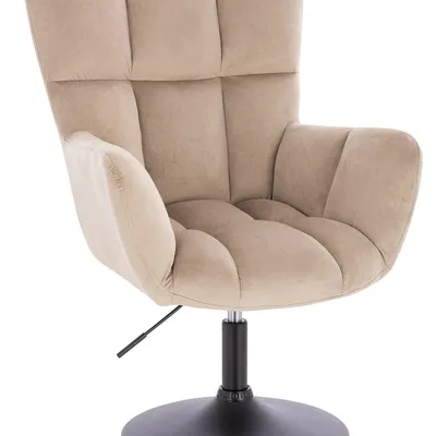 FOTEL HR650N LATTE WELUR CZARNA PODSTAWA