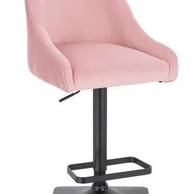 FOTEL HR920KW PUDROWY RÓŻ WELUR CZARNA PODSTAWA