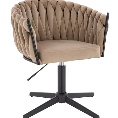 FOTEL HR750CROSS LATTE WELUR CZARNA PODSTAWA