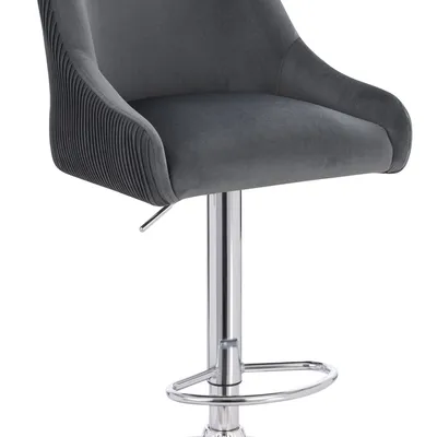FOTEL HR920W GRAFITOWY WELUR CHROMOWANA PODSTAWA