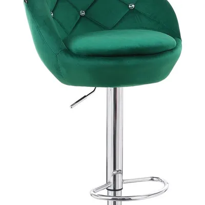 FOTEL HR948W BUTELKOWA ZIELEŃ WELUR CHROMOWANA PODSTAWA