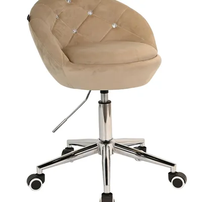 FOTEL HR948K LATTE WELUR CHROMOWANA PODSTAWA