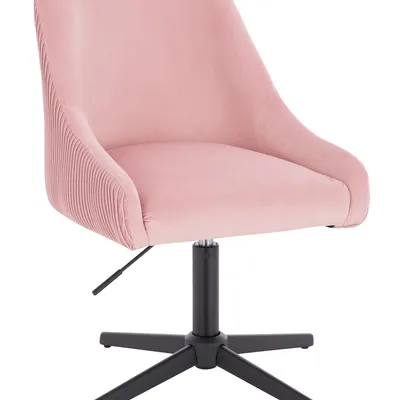 FOTEL HR920CROSS PUDROWY RÓŻ WELUR CZARNA PODSTAWA