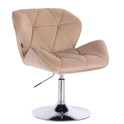 FOTEL HR111N LATTE WELUR CHROMOWANA PODSTAWA