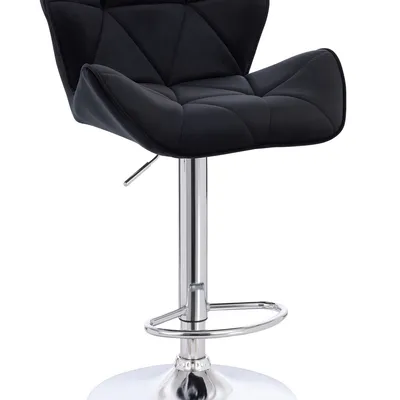 FOTEL HR111W CZARNY WELUR CHROMOWANA PODSTAWA