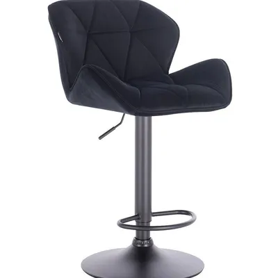 FOTEL HR111W CZARNY WELUR CZARNY MAT